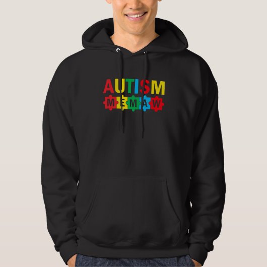 Autism Awareness Puzzle Ribbon Proud Autism Memaw Hoodie (Vorderseite)