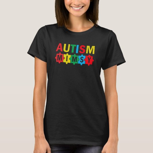 Autism Awareness Puzzle Ribbon Proud Autism Mimsy T-Shirt (Vorderseite)