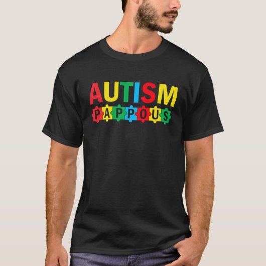 Autism Awareness Puzzle Ribbon Proud Autism Pappou T-Shirt (Vorderseite)