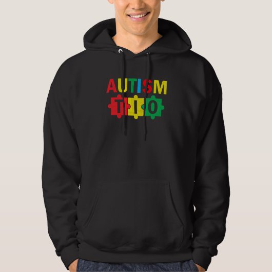 Autism Awareness Puzzle Ribbon Proud Autism Tio Hoodie (Vorderseite)