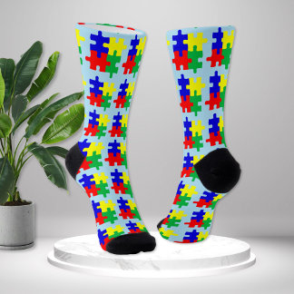Autism Awareness Puzzle Unisex Novelty  Socken