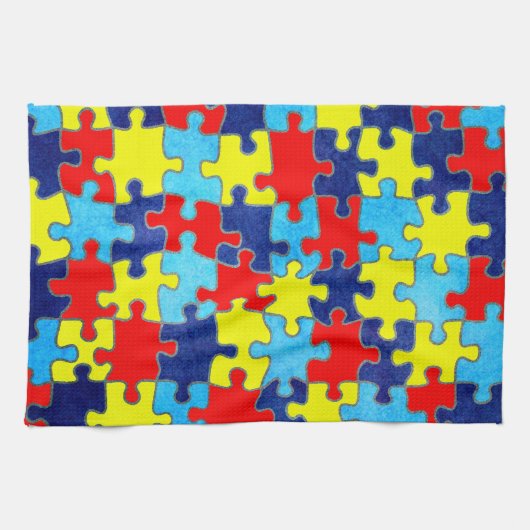 Autism Awareness-Puzzle von Shirley Taylor Handtuch (Horizontal)