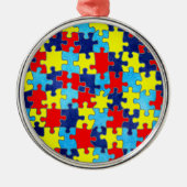 Autism Awareness-Puzzle von Shirley Taylor Ornament Aus Metall (Vorne)