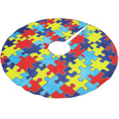 Autism Awareness-Puzzle von Shirley Taylor Polyester Weihnachtsbaumdecke (Schrägansicht)