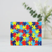 Autism Awareness-Puzzle von Shirley Taylor Postkarte (Stehend Vorderseite)