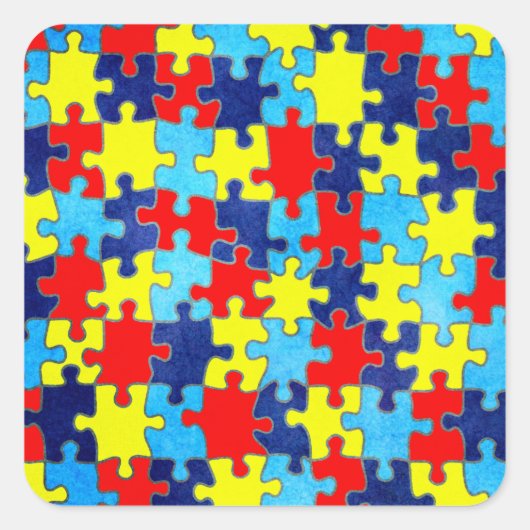 Autism Awareness-Puzzle von Shirley Taylor Quadratischer Aufkleber (Vorderseite)