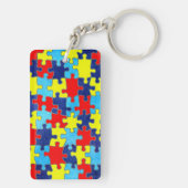 Autism Awareness-Puzzle von Shirley Taylor Schlüsselanhänger (Rückseite)