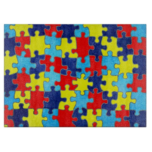 Autism Awareness-Puzzle von Shirley Taylor Schneidebrett (Vorderseite)