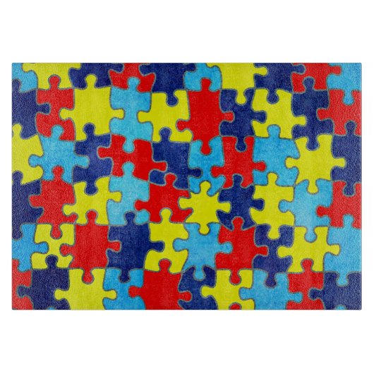 Autism Awareness-Puzzle von Shirley Taylor Schneidebrett (Vorderseite)