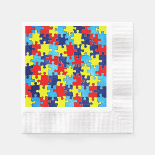 Autism Awareness-Puzzle von Shirley Taylor Serviette (Vorderseite)