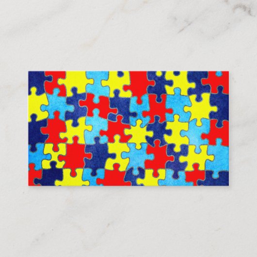 Autism Awareness-Puzzle von Shirley Taylor Visitenkarte (Vorderseite)