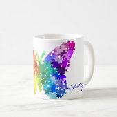 Autism Awareness Rainbow Puzzle Butterfly Kaffeetasse (VorderseiteRechts)