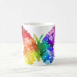 Autism Awareness Rainbow Puzzle Butterfly Kaffeetasse