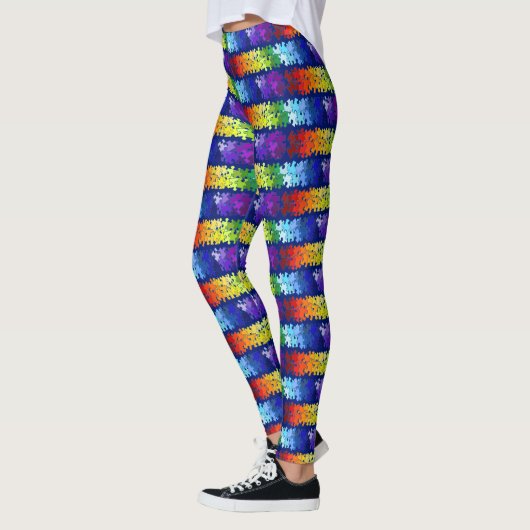 Autism Awareness Rainbow Puzzle Design Leggings (Links)