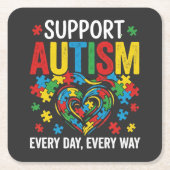 Autism awareness rechteckiger pappuntersetzer (Vorderseite)
