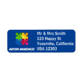Autism Awareness Return Address Label in Blue (Vorne)