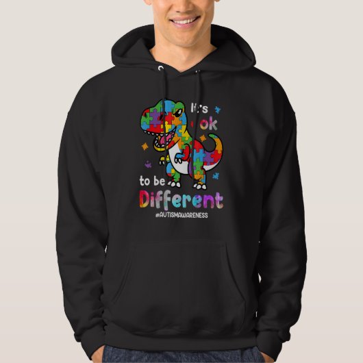 Autism Awareness Rex It s Ok To Be Different Puzzl Hoodie (Vorderseite)