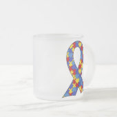 Autism Awareness Ribbon Mattglastasse (VorderseiteRechts)