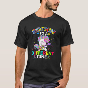 Autism Awareness Rockin To A Different Tune Unicor T-Shirt