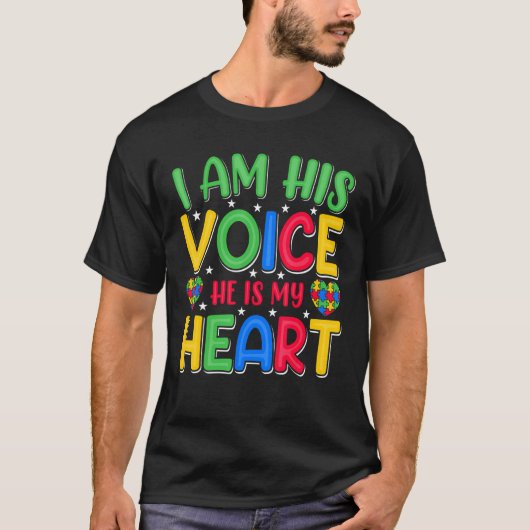Autism Awareness Shirt for Mom I Am His Voice He I (Vorderseite)