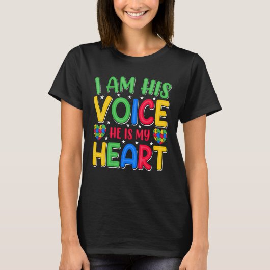 Autism Awareness Shirt for Mom I Am His Voice He I (Vorderseite)