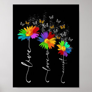 Autism Awareness Shirt Live Love Accept Autism Flo Poster