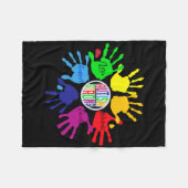Autism Awareness Sign Language Hand Puzzle Support Fleecedecke (Vorderseite (Horizontal))