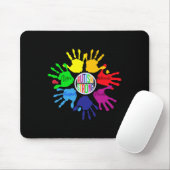 Autism Awareness Sign Language Hand Puzzle Support Mousepad (Mit Mouse)