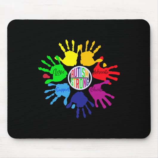 Autism Awareness Sign Language Hand Puzzle Support Mousepad (Vorne)