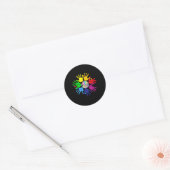 Autism Awareness Sign Language Hand Puzzle Support Runder Aufkleber (Umschlag)