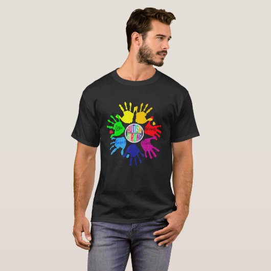Autism Awareness Sign Language Hand Puzzle Support T-Shirt (Vorne ganz)