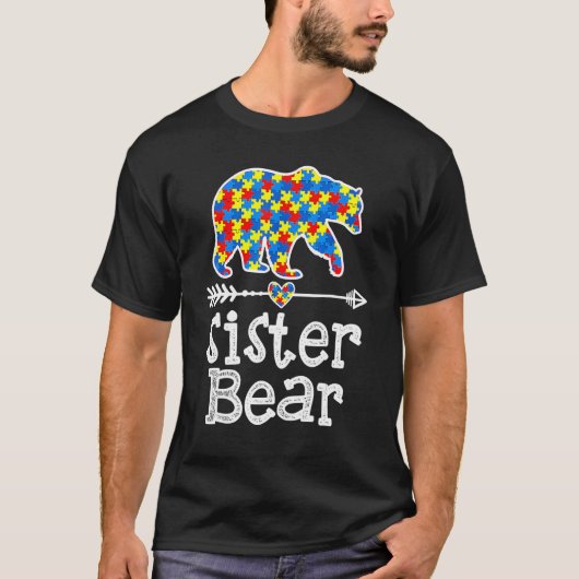 Autism Awareness Sister Bear Support Autistic Adul T-Shirt (Vorderseite)