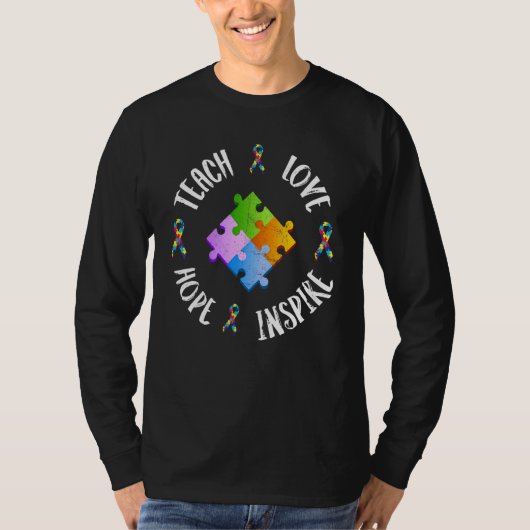 Autism Awareness Special Ed Teacher Love Hope Insp T-Shirt (Vorderseite)