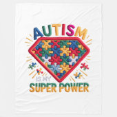 Autism Awareness Superhero Shield | Autism Is My S Fleecedecke (Vorderseite)