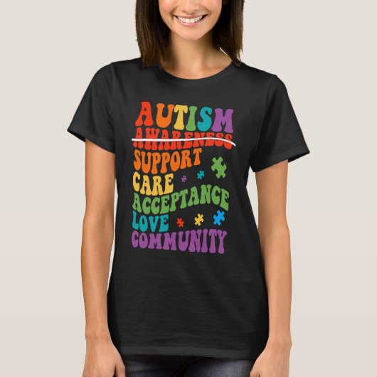 Autism Awareness Support Care Acceptance Ally Groo T-Shirt (Vorderseite)