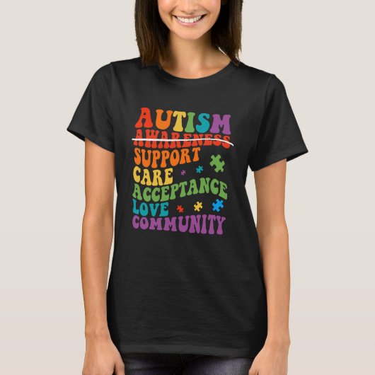 Autism Awareness Support Care Acceptance Ally Groo T-Shirt (Vorderseite)