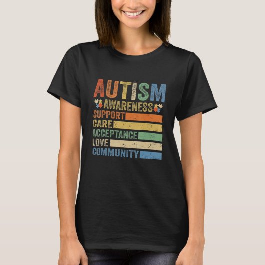 Autism Awareness Support Care Acceptance for women T-Shirt (Vorderseite)