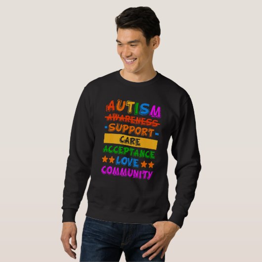 Autism Awareness Support Care Acceptance Sweatshirt (Vorne ganz)