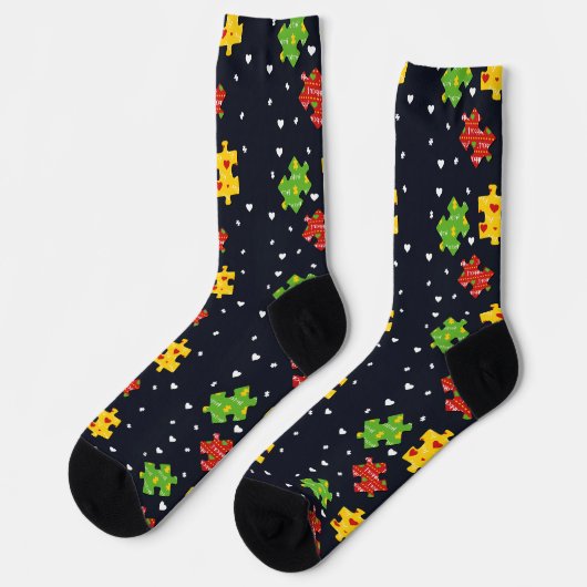 Autism Awareness Swag Pattern Socken (Linkes Detail)