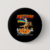 Autism Awareness T-rex Cat Meme Neurodiversity Pri Button (Vorderseite)