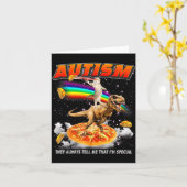 Autism Awareness T-rex Cat Meme Neurodiversity Pri Karte (Gelbe Blume)