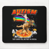 Autism Awareness T-rex Cat Meme Neurodiversity Pri Mousepad (Vorne)