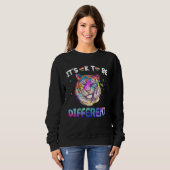 Autism Awareness Tie Dye Smirking Tiger Watercolo Sweatshirt (Vorne ganz)
