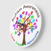 Autism Awareness Tree Große Wanduhr (Winkel)