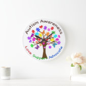 Autism Awareness Tree Große Wanduhr (Zuhause)