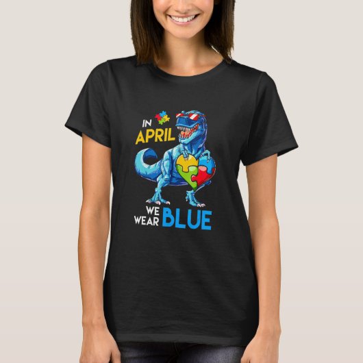 Autism Awareness Trex Dino Dinosaur Dinosaurus Wea T-Shirt (Vorderseite)