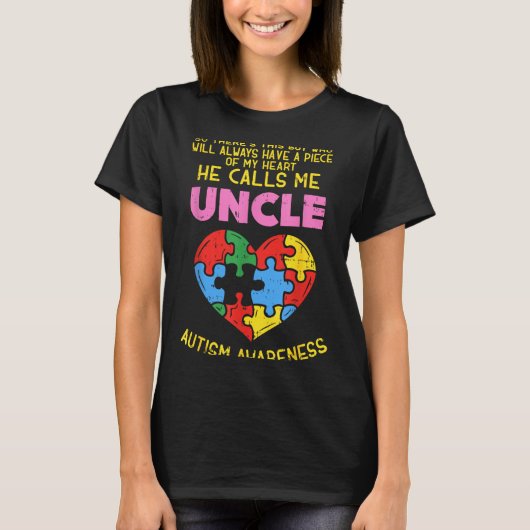 Autism Awareness Uncle Shirt Boy Piece Of My Heart (Vorderseite)