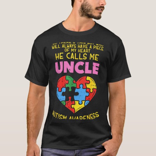 Autism Awareness Uncle Shirt Boy Piece Of My Heart (Vorderseite)