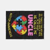 Autism Awareness Uncle Shirt Boy Piece Of My Heart Fleecedecke (Vorderseite (Horizontal))