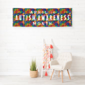 Autism Awareness watercolor puzzle custom banner (Insitu)